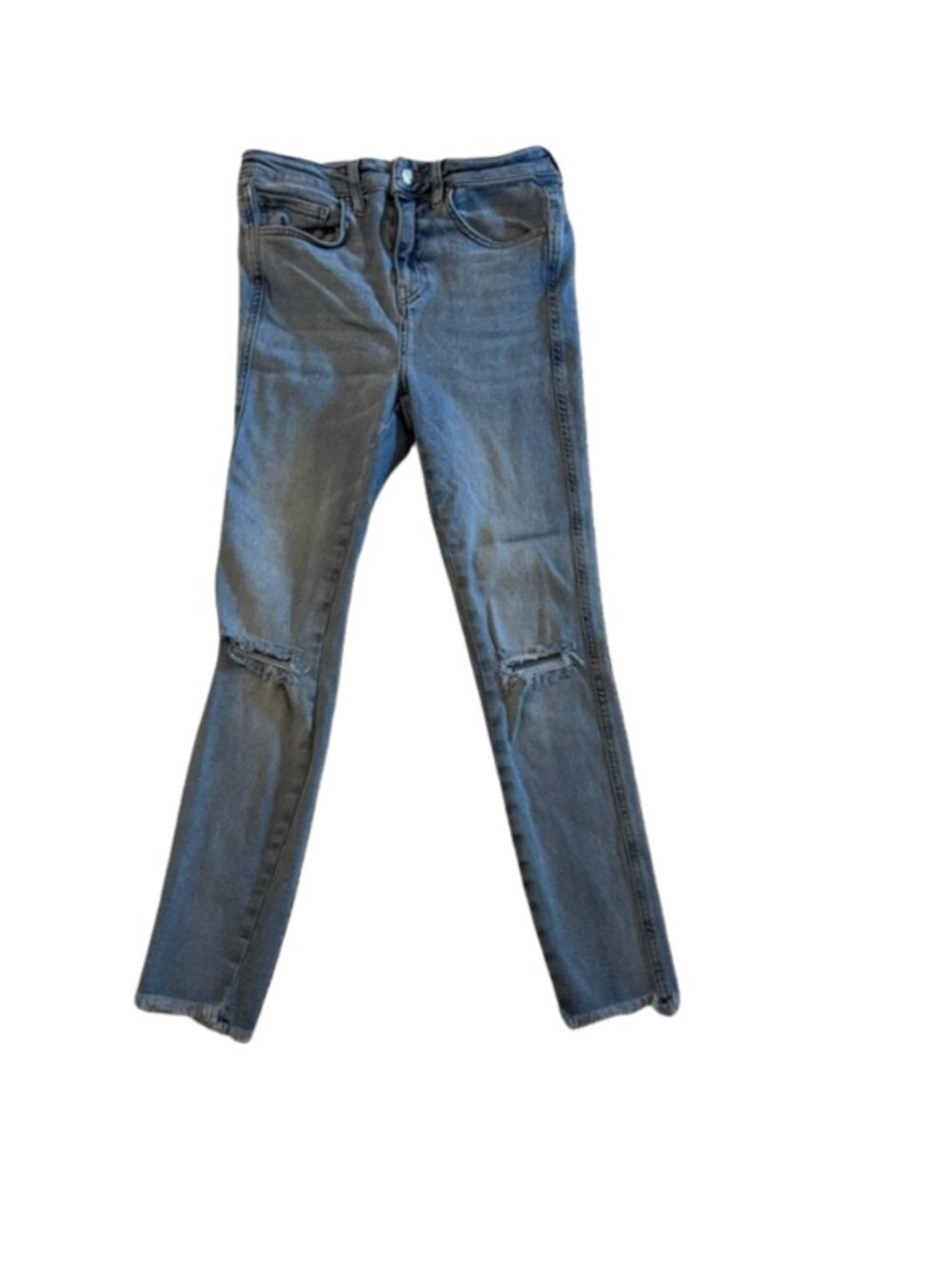 We the Free Women's Distressed Blue Ankle Jeans Ripped Size 28 Y2K grunge